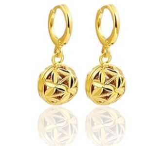 Marcella filigree sphere dangle gold-filled earrings